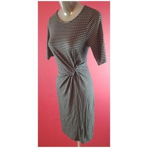 Ginger G Striped Side Sinch Dress Size Medium